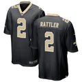 Mens New Orleans Saints #2 Spencer Rattler Nike Black Vapor F.U.S.E Limited Jersey