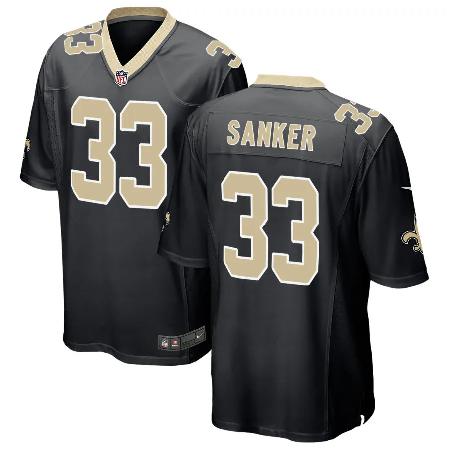 Mens New Orleans Saints #33 Jonas Sanker Nike Black Vapor F.U.S.E Limited Jersey