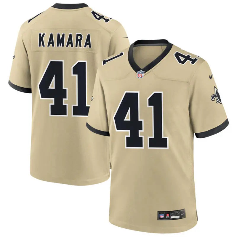 Mens New Orleans Saints #41 Alvin Kamara Nike Gold Gameday Golds Alternate F.U.S.E. Limited Jersey