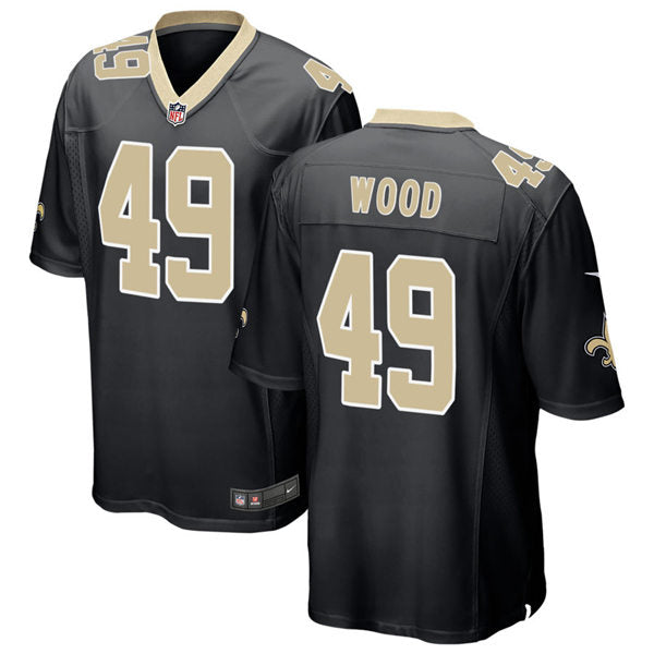 Mens New Orleans Saints #49 Zach Wood Nike Black Vapor Untouchable Limited Jersey