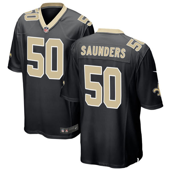 Mens New Orleans Saints #50 Khalen Saunders Nike Black Vapor F.U.S.E Limited Jersey