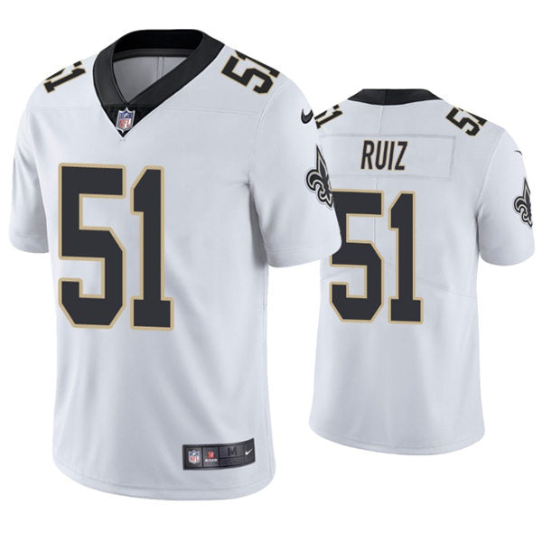 Mens New Orleans Saints #51 Cesar Ruiz Nike White Vapor Untouchable Limited Jersey