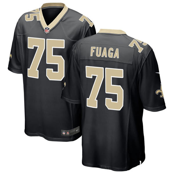 Mens New Orleans Saints #75 Taliese Fuaga Nike Black Vapor F.U.S.E Limited Jersey