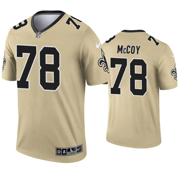 Mens New Orleans Saints #78 Erik McCoy Nike Gold Inverted Legend Jersey