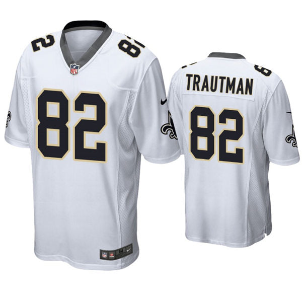 Mens New Orleans Saints #82 Adam Trautman Nike White Vapor Untouchable Limited Jersey