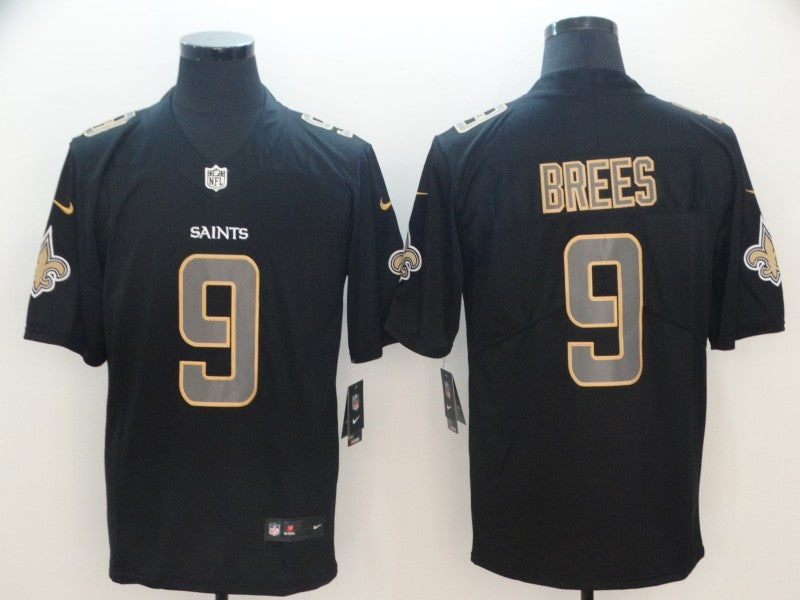 Men’s New Orleans Saints #9 Drew Brees Black Authentic Jersey