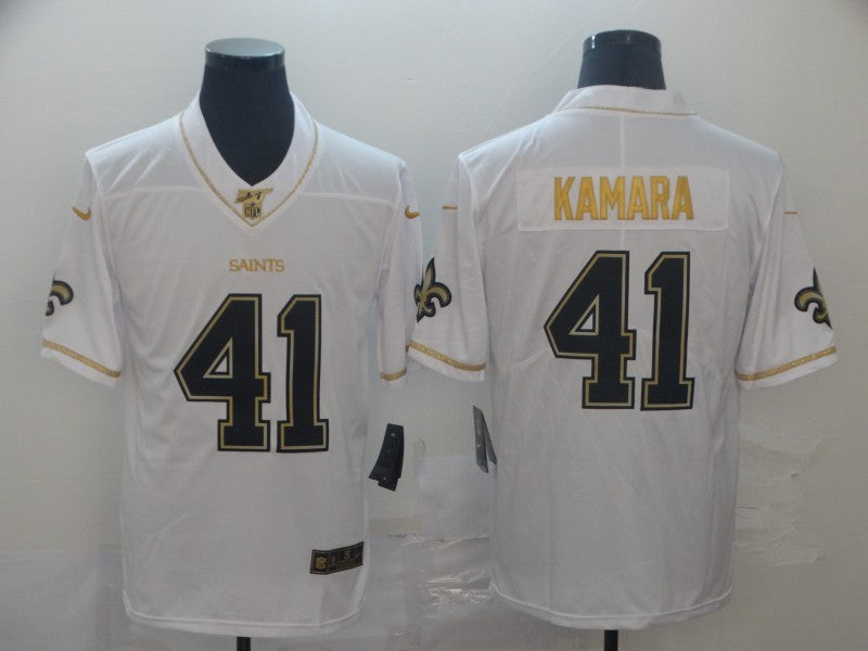 Men’s New Orleans Saints Alvin Kamara #41 White Jersey