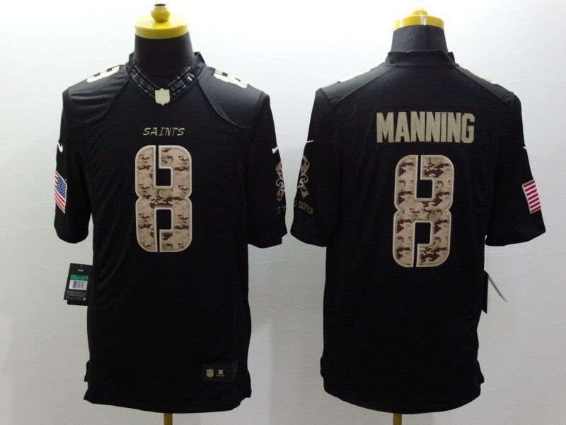 Men’s New Orleans Saints Archie Manning #8 Black Jersey