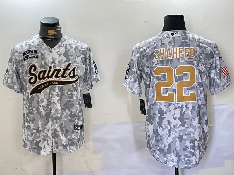 Men’s New Orleans Saints Rashid Shaheed #22 Arctic Camo 2024 Salute to Service Jersey