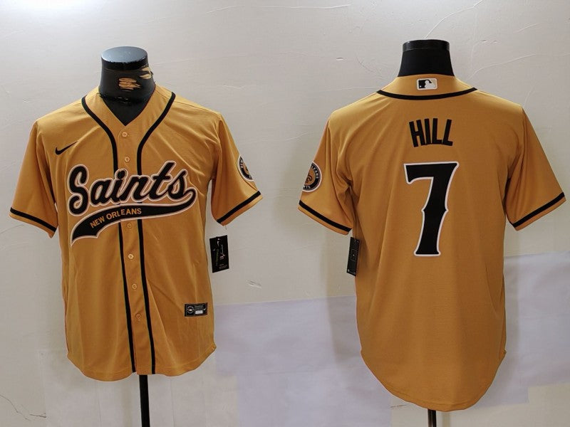 Men’s New Orleans Saints Taysom Hill #7 Yellow Jersey