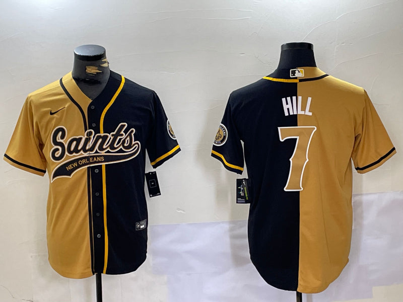 Men’s New Orleans Saints Taysom Hill #7 Yllow/Black Jersey