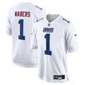 Men’s New York Giants #1 Malik Nabers Nike Tundra White Fashion Jersey