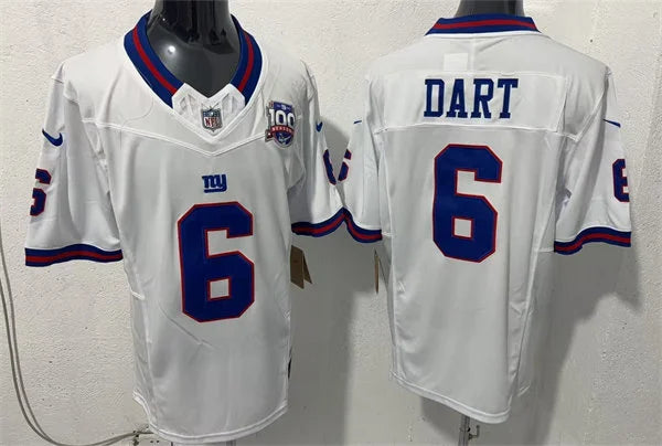 Men’s New York Giants #6 Jaxson Dart White Color Rush Limited Jersey