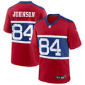 Men’s New York Giants #84 Theo Johnson Nike Century Red Alternate Vapor F.U.S.E. Limited Jersey