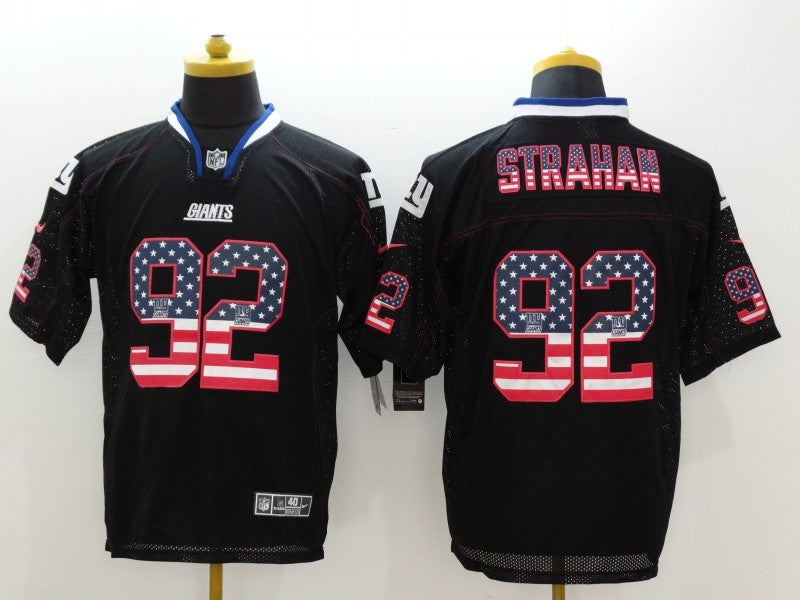Men’s New York Giants Michael Strahan #92 Black Jersey