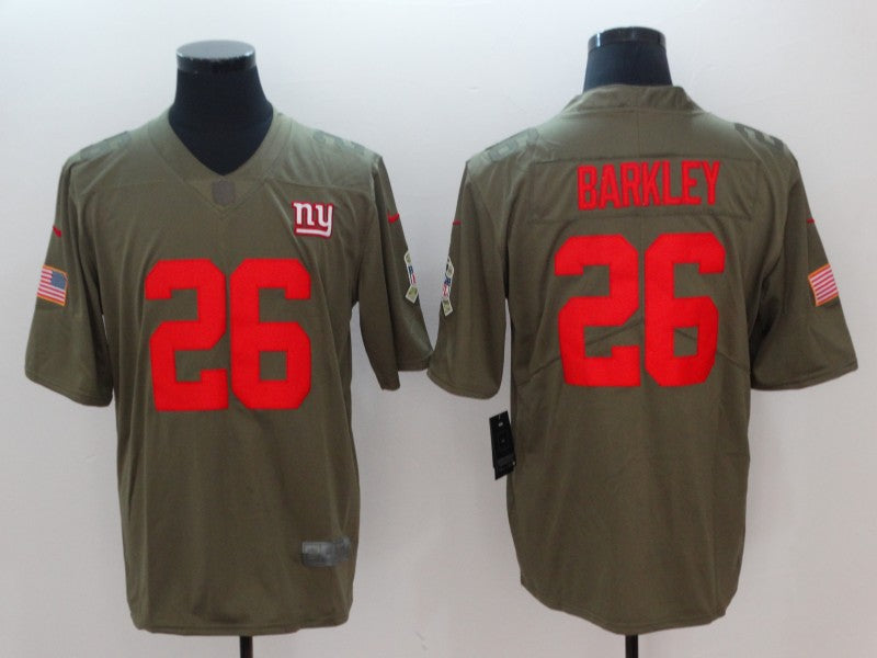 Men’s New York Giants Saquon Barkley #26 Brown Authentic Jersey