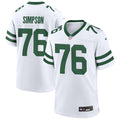 Men’s New York Jets #76 John Simpson White Legacy Game Jersey