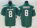 Men’s New York Jets Aaron Rodgers #8 Gotham Green Jersey