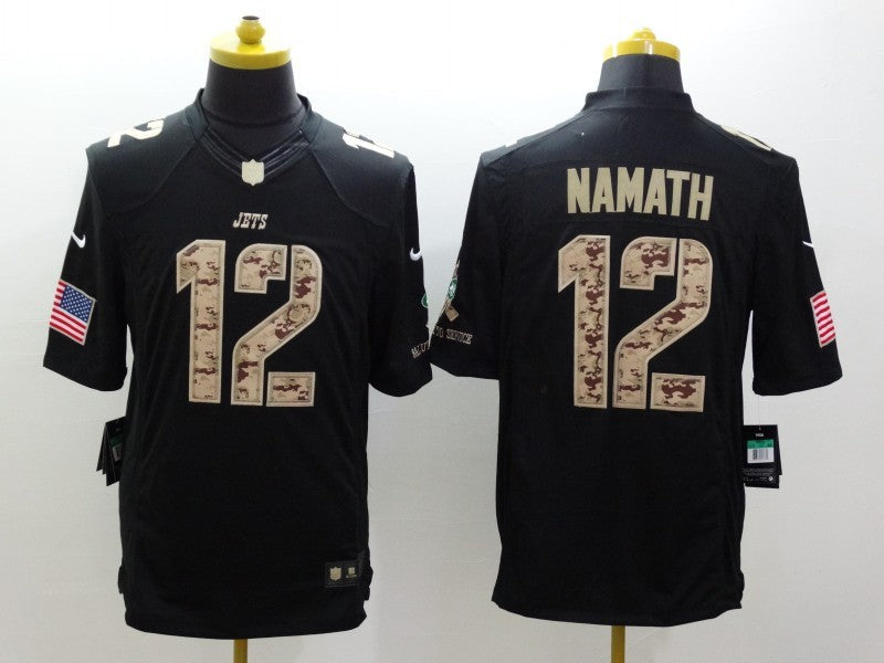 Men’s New York Jets Joe Namath #12 Black Jersey