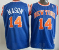 Men’s New York Knicks #14 Anthony Mason Blue Mitchell & Ness Hardwood Classics Throwback Jersey