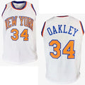 Mens’ New York Knicks #34 Charles Oakley White 90’s Hardwood Classics Throwback Swingman Jersey
