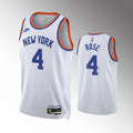 Mens New York Knicks #4 Derrick Rose White Classic Edition Year Zero Jersey