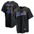Men’s New York Mets #31 Mike Piazza 2022 Black Cool Base Stitched Baseball Jersey
