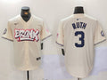 Men’s New York Yankees Babe Ruth #3 Cream Limited Jersey