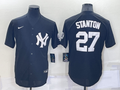 Men’s New York Yankees Giancarlo Stanton #27 Black Baseball Jersey