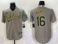 Men’s Oakland Athletics Nick Kurtz #16 Gray Jersey