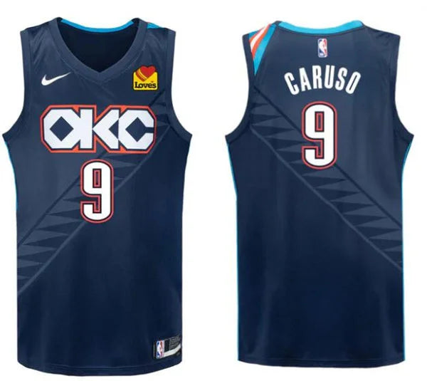 Mens Oklahoma City Thunder #9 Alex Caruso Navy 2025-26 City Edition Swingman  Jersey