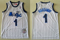 Men’s Orlando Magic #1 Penny Hardaway White Pinstripe Throwback Jersey