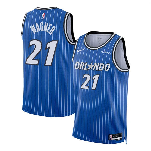 Men’s Orlando Magic #21 Moritz Wagner 2025-26 Blue Icon Edition Swingman Jersey
