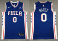 Mens Philadelphia 76ers #0 Tyrese Maxey Nike Blue Icon Edition Jersey