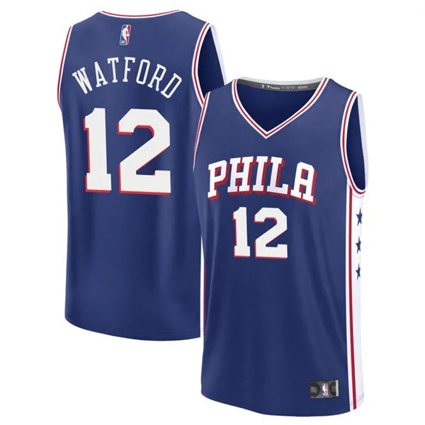 Mens Philadelphia 76ers #12 Trendon Watford Nike Blue Icon Edition Swingman Jersey