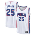 Mens Philadelphia 76ers #25 Dominick Barlow Nike White Association Edition Swingman Jersey