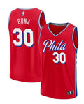 Mens Philadelphia 76ers #30 Adem Bona Red Statement Swingman Jersey
