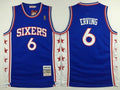 Men’s Philadelphia 76ers #6 Julius Erving 1982-83 Blue Hardwood Classics Soul Swingman Throwback Jersey