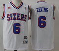 Men’s Philadelphia 76ers #6 Julius Erving White Hardwood Classics Soul Swingman Throwback Jersey