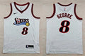 Mens Philadelphia 76ers #8 Paul George Nike White Hardwood Classics Swingman Jersey