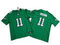 Mens Philadelphia Eagles #11 A. J. Brown 2023 Kelly Green 1996 Retro Nike Vapor F.U.S.E. Limited Jersey