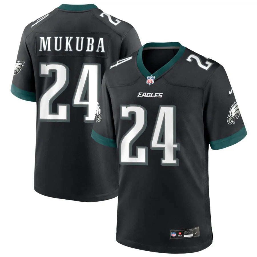 Mens Philadelphia Eagles #24 Andrew Mukuba Nike Black Alternate F.U.S.E. Vapor Limited Jersey