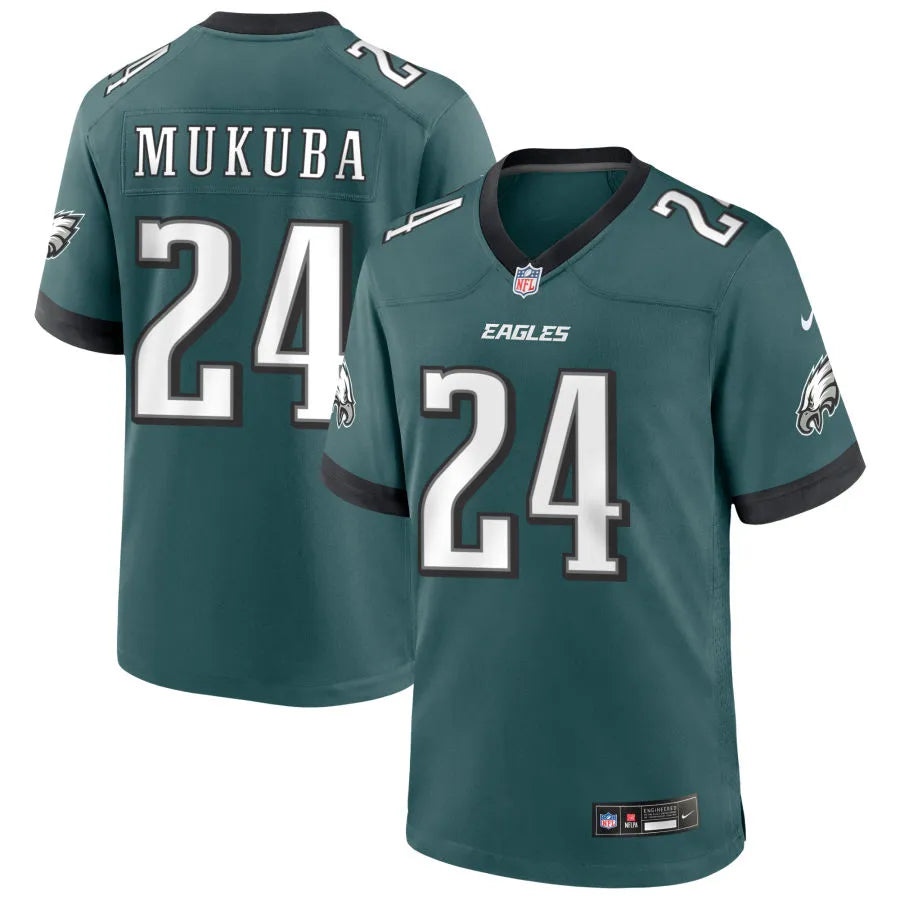 Mens Philadelphia Eagles #24 Andrew Mukuba Nike Midnight Green F.U.S.E. Vapor Limited Jersey