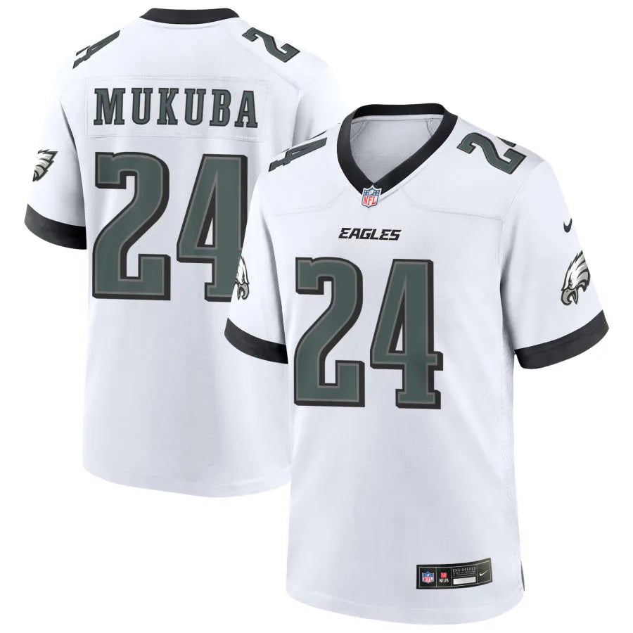 Mens Philadelphia Eagles #24 Andrew Mukuba Nike White F.U.S.E. Vapor Limited Jersey