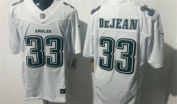Mens Philadelphia Eagles #33 Cooper DeJean Nike Tundra White Fashion Game Jersey