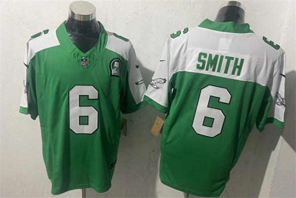 Mens Philadelphia Eagles #6 DeVonta Smith Green White Gratitude F.U.S.E. Limited Jersey