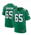 Mens Philadelphia Eagles #65 Lane Johnson Nike Kelly Green Retro F.U.S.E. Vapor Limited Jersey