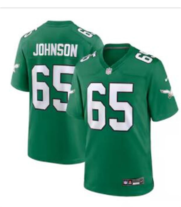 Mens Philadelphia Eagles #65 Lane Johnson Nike Kelly Green Retro F.U.S.E. Vapor Limited Jersey