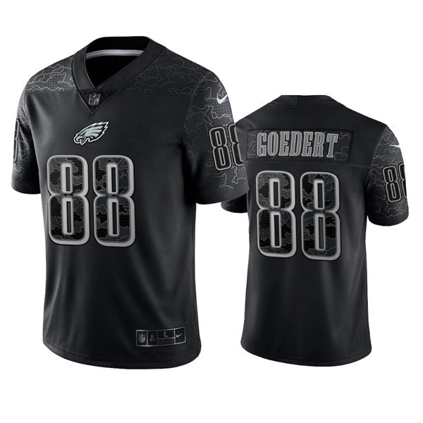 Mens Philadelphia Eagles #88 Dallas Goedert Black Rflctv Limited  Jersey