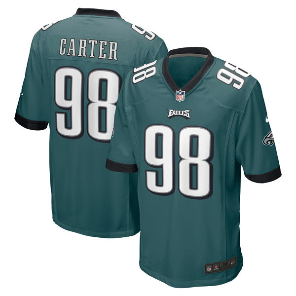 Mens Philadelphia Eagles #98 Jalen Carter Nike Midnight Green Vapor Limited Player Jersey